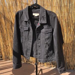PacSun Black distressed trendy denim jacket